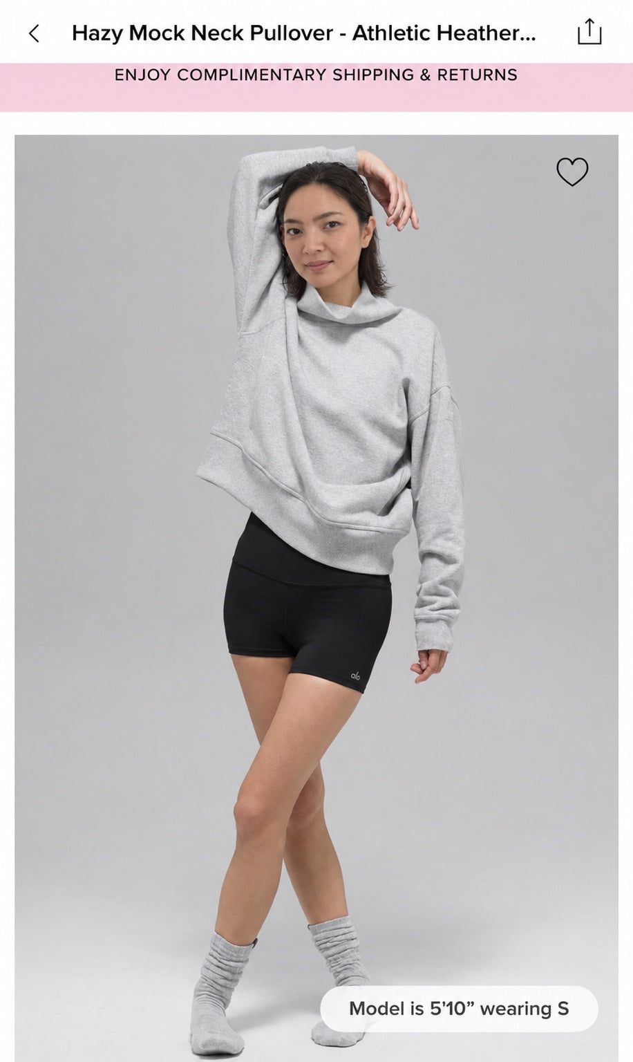 Hazy Mock Neck Pullover athletic heather