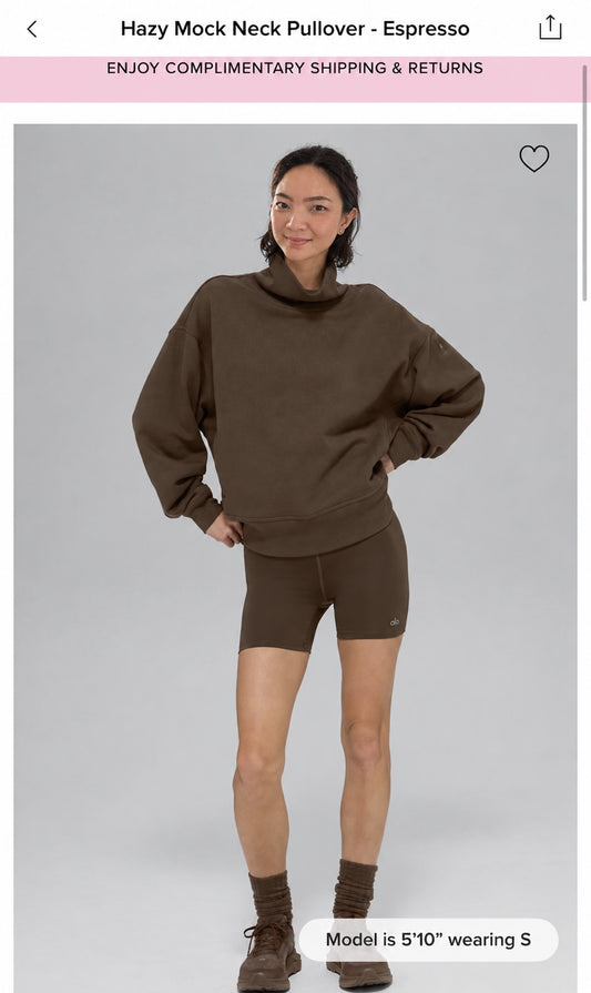Hazy Mock Neck Pullover espresso